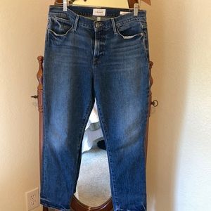 Frame Denim Le High Straight in medium wash size 29